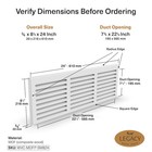Legacy Wood Vents Return Air Grill 22x6 Duct Opening 3 4 X 24 X 8 1 2 Overall