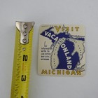 Vintage Original Luggage Label Visit Micigan Vacationland Bay City Self Adhesive