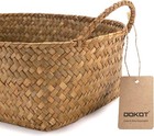 Dokot Woven Rectangular Rattan Baskets - Set Of 3  Perfect For Kitchen Storage