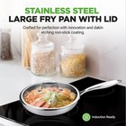 Nutrichef Non-stick Frying Pan W lid - 500  f Heat Resistant  Pfoa pfos Free