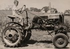Vintage Farmall Cub International Harvester Boy Tractor Snapshot Photo 1950s