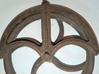 Antique Cast Iron Well Pulley Farm 9 Inch- Rustic No Cracks Steampunk Turns Fine
