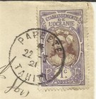 French Oceania Sc 21 single Frank  Papeete Tahiti 22 3 21 To Usa  Postage Due-t