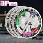 3pcs Challenge Coins Army Put The Whole Armor Of God Commemorative Gift Silver
