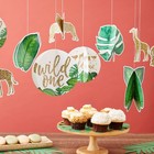 Blue Panda Jungle Safari Birthday Decorations - 24-piece  6-7 In Hanging    