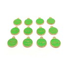 Light Green Enamel And Gold Zodiac astrology Charms  15x12mm - Us Seller