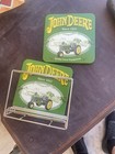 John Deere Tractor Coasters Set Of 2 W  Holder Cork Back Official Licensed