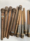 Wrapped Wood Quills  Bobbins  Spools  Threaded  Textile  Lot Of 30
