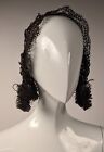 Antique 1830   s Real Woven Human Hair Bonnet With Ringlet Sides