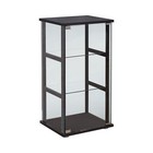 3-shelf Glass Black Display Curio Cabinet Storage Organizer Push-to-open Door