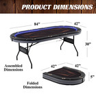 Barrington 10 Player Folding Poker Table With Led Lights     No Assembly Required 