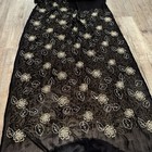 Indian Womens Nwt    Synthetic Black Sequins W attach Blouse Pc Saree Sari Fabric