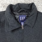 Gap Jacket Mens Extra Large Wool Blend Full Zip Quilted Lined Gray Y2k Coat