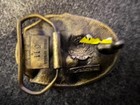 Vintage Metal Belt Buckle - Brass - Unicorn American - 1981 - 3 x2     4 