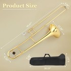 Ktaxon Bb Tenor Slide Trombone B Flat Brass Plated With Mouthpiece Case