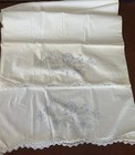 Vtg Pillowcase Tubing Kittens Lily Pond Stamped To Embroider Crochet Lace Trim 2