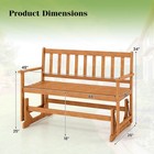 2 Person Patio Glider Bench Solid Acacia Wood Porch Glider Chair With Seat