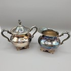 Vintage Epns Poole Silver Company Sugar Bowl   Creamer W  Handles Heavy 