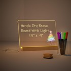 Light Up Clear Dry Drase Board 13 X 9 Inch With 5 Markers  Acrylic Lighting M   