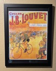 Antique Bicycle Display  Wood Rim Wheel  Leather Helmet  Seat   Framed Poster