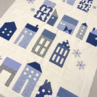 Handmade Winter Village Baby lap Quilt Top 51x66  Pieced  Baby bed wall Decor