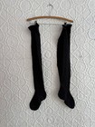 Antique Stockings-socks-knee High-edwardian-1900s-wool-black-lightweight-