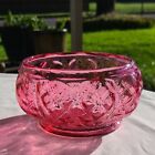 Melon Powder Jar  Or Candy Dish Bowl Fenton Cranberry Red Vintage