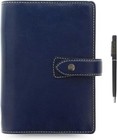 Filofax Malden Navy Leather Organizer Personal Size Bundle With Diloro Ballpoint