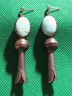 Native American - Vintage Sterling Turquoise - Pierced Earrings - Nice   s1415