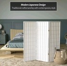 4ft Short Window Pane Shoji Screen  3-panel White Room Divider Folding Partition
