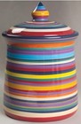 Tabletops Unlimited Havana Multicolor Striped Medium Cannister Jar With Lid 10 