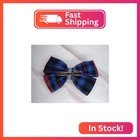 Multi Layers School Uniform Plaid Bow For Girls plaid Button On Center back To S