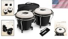 Crisp Sound Wood Bongo Drums 6    7  - Lightweight With Adjustable Rim   Case