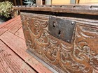 Antique Early 17th Century Charles Ii Oak Bible Box