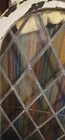 Vintage Arch Top Stained Glass Window