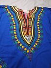 Caribbean Fashion Dashiki Unisex Xl Blue African Hippie Haute Tribal Blouse 