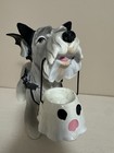 Bat Schnauzer Dog W  Ghost Bucket In Halloween Costume Figure Statue Decor New