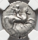 Calabria Taras 302-280 Bc Silver Ar Didrachm Ancient Greek Dolphin Coin Ngc Chvf