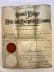 1919 Masonic Certificate Manhattan Lodge No 62 New York Grand Lodge F am Mason