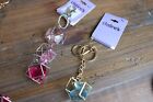 Lot set 11 Claire   s Girls Caged Heart Crystal Keychain With Pink aquamarine Blue