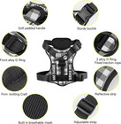 Service Dog Harness  Reflective Dog Vest Harness With 5 Pcs Patches  Adjustable 