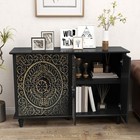 48  Vintage Carved Wood Sideboard  4-door Credenza Buffet For Ample Storage