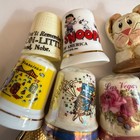 Vintage Thimble Collection Snoopy Las Vegas Alaska Brass Pewter Metal Lot Of 16