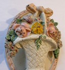 Vintage Hubley Cast Iron Door Knocker  13 Pale Pink French Flower Basket 4 x3  