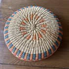 Vintage Handwoven African Coiled Basket Bowl Boho Southwest Wall Art Decor