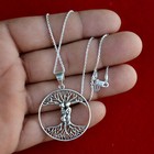Tree Of Life Pendant 925 Sterling Silver 18 Inch Rolo Necklace Askr   Embla Ash