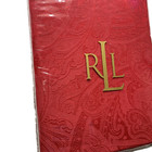 Ralph Lauren Paisley Suite Red Fabric Tablecloth 60 x104  Christmas Holiday Nip