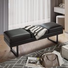 Furmax 3 Seat Waiting Room Chair Faux Leather 59 6 Inch For Office Black