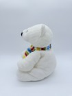 Ty Pluffies White Artic Polar Bear Plush Stuffed Animal 2009 Tylux With Scarf