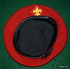 Vintage Boy Scout Red Wool Uniform Hat - Large
